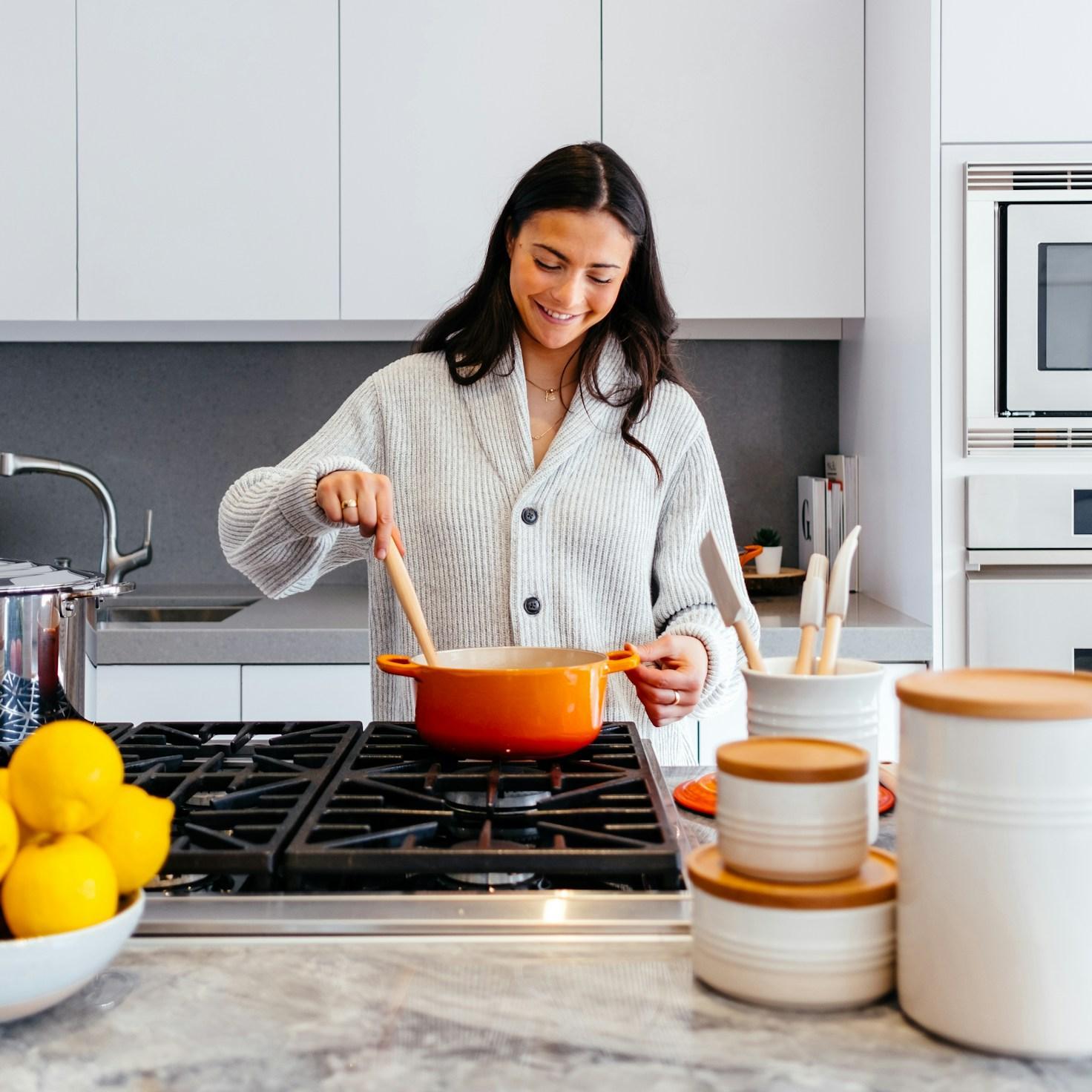 Home cook preparing ingredients in the kitchen