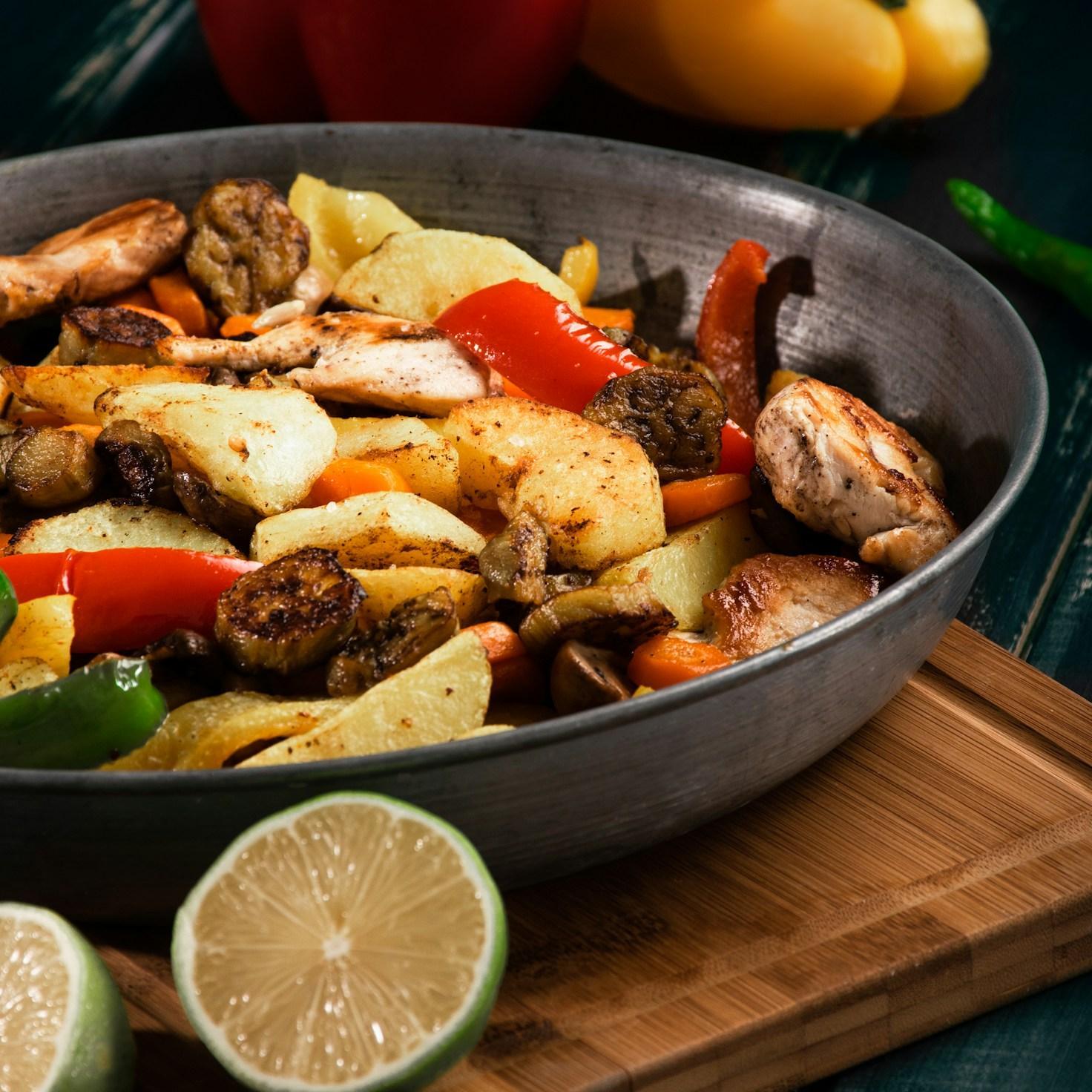 Ingredients prepared for a simple home dinner